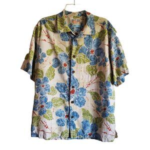 It's 5 O'Clock Somewhere Aloha 100% Silk Button Down Large Shirt Unisex